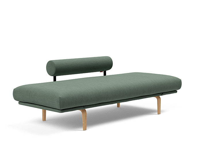 The Decorators: Canapea pat Rollo Bow Elegance Green, saltea cu arcuri impachetate 80x200 cm