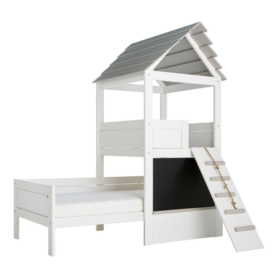 The Decorators: Pat cu turn de joaca, Play Tower, lemn de pin, 90x200 cm