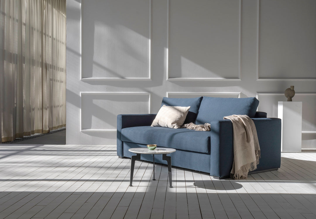 The Decorators: Canapea extensibila cu cotiere Cosial Argus Navy Blue 180x195cm