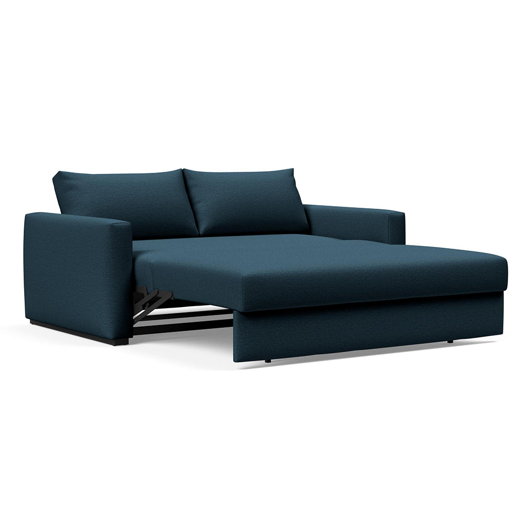 The Decorators: Canapea extensibila cu cotiere Cosial Argus Navy Blue 180x195cm