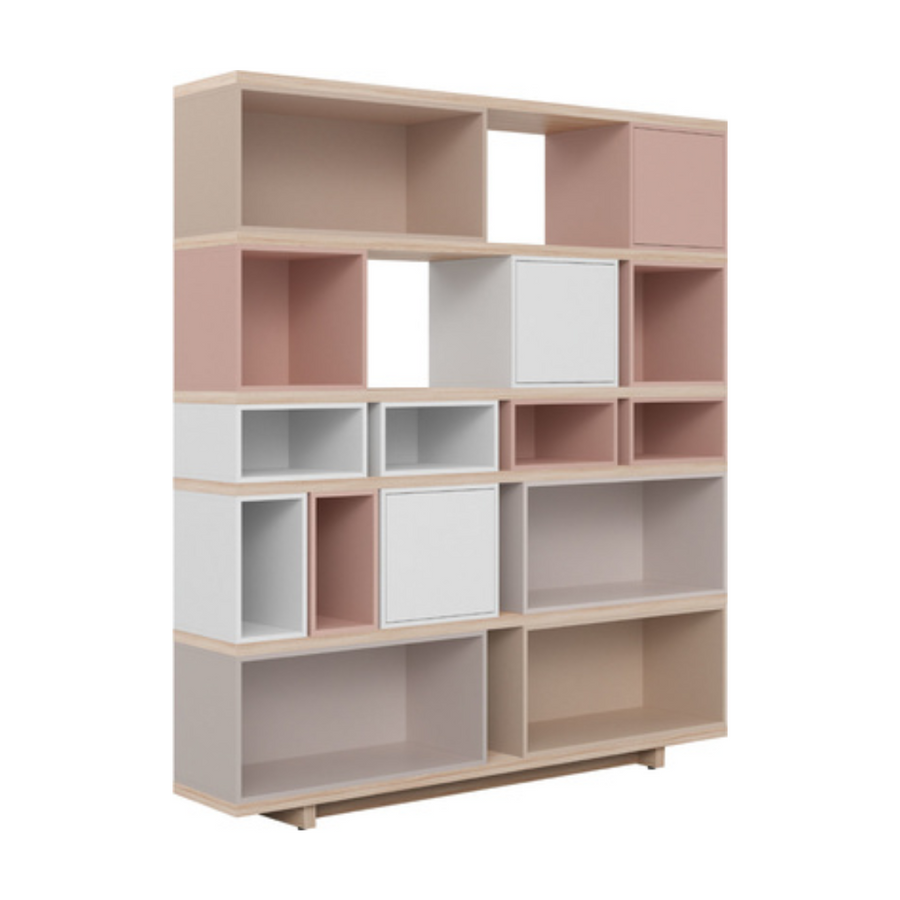 The Decorators: Biblioteca VOX Balance Cava bej - Gri bej - Roz 138x32x170 cm