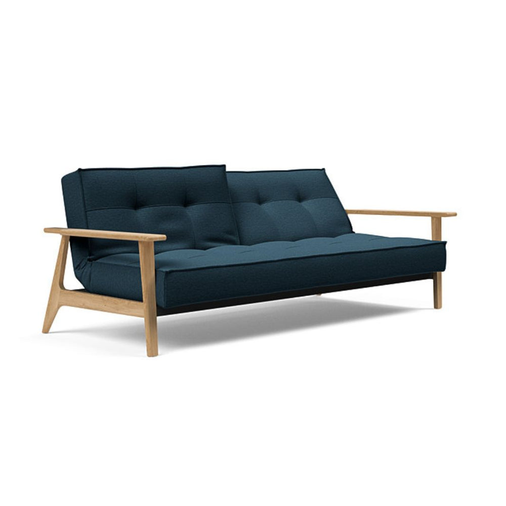 The Decorators: Canapea extensibila Splitback Frej Oak Argus Navy Blue 115x210cm