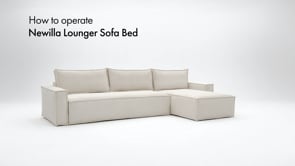 Canapea extensibila cu sezlong, Newilla, Corduroy Ivory, 145x300 cm