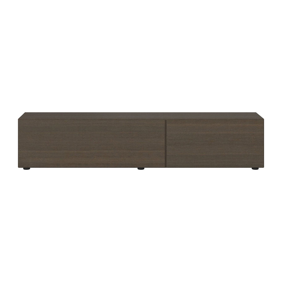 The Decorators: Comoda TV BoConcept Lugano 192x41cm, stejar inchis, cu usi simple si sertar