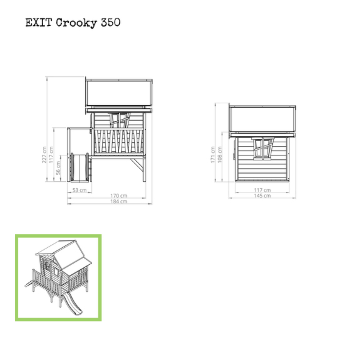 The Decorators: Casuta exterior pentru copii lemn Crooky 350