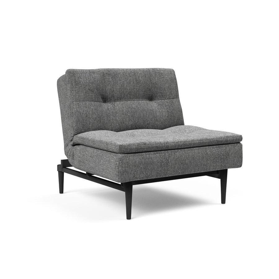 The Decorators: Fotoliu recliner Dublexo Styletto Black Wood Twist Charcoal