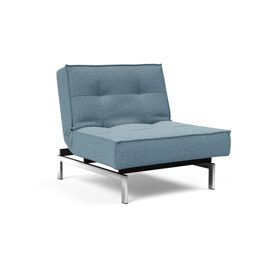 The Decorators: Fotoliu recliner Splitback Chrome Mixed Dance Light Blue 115x90cm