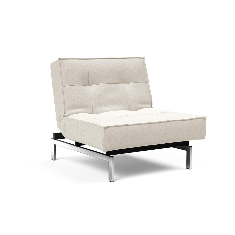 The Decorators: Fotoliu recliner Splitback Chrome Boucle Off White 115x90cm