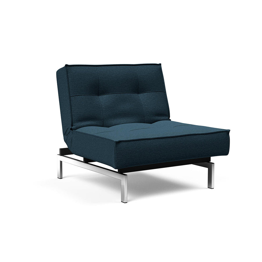 The Decorators: Fotoliu recliner Splitback Chrome Argus Navy Blue 115x90cm