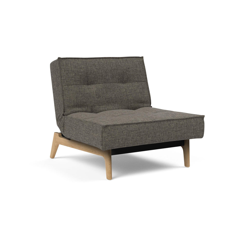 The Decorators: Fotoliu recliner Splitback Eik Oak Flashtex Dark Grey  115x90cm