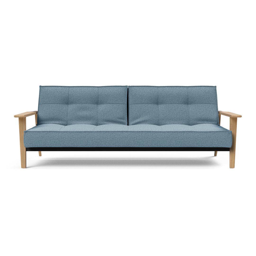 The Decorators: Canapea extensibila Splitback Frej Oak Mixed Dance Light Blue 115x210cm