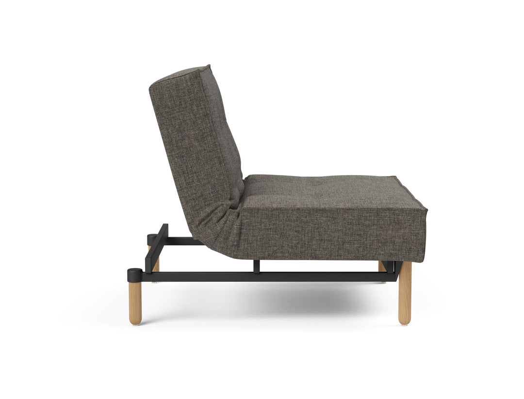 The Decorators: Fotoliu recliner Splitback Stem Flashtex Dark Grey 115x90cm