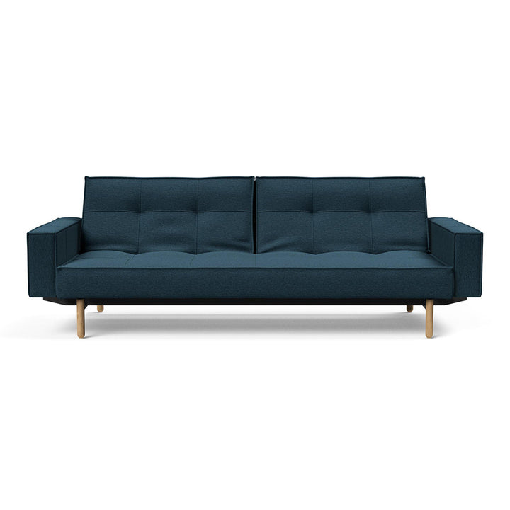 The Decorators: Canapea extensibila cu brate Splitback Stem Argus Navy Blue 115x210cm