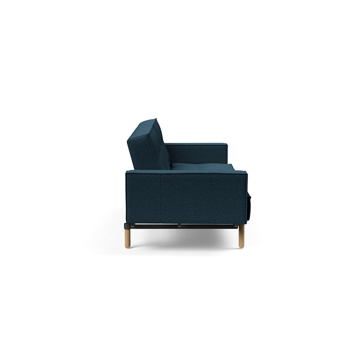 The Decorators: Canapea extensibila cu brate Splitback Stem Argus Navy Blue 115x210cm