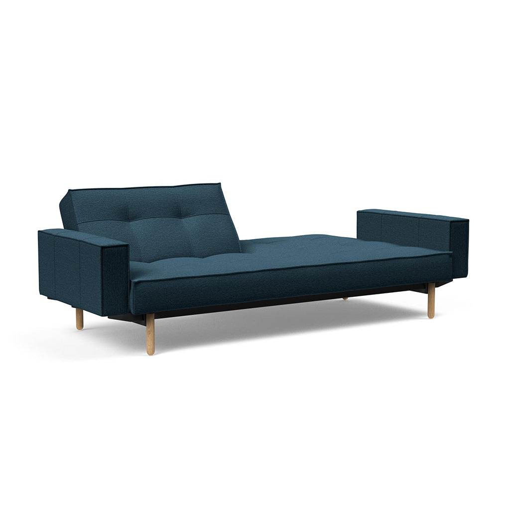 The Decorators: Canapea extensibila cu brate Splitback Stem Argus Navy Blue 115x210cm