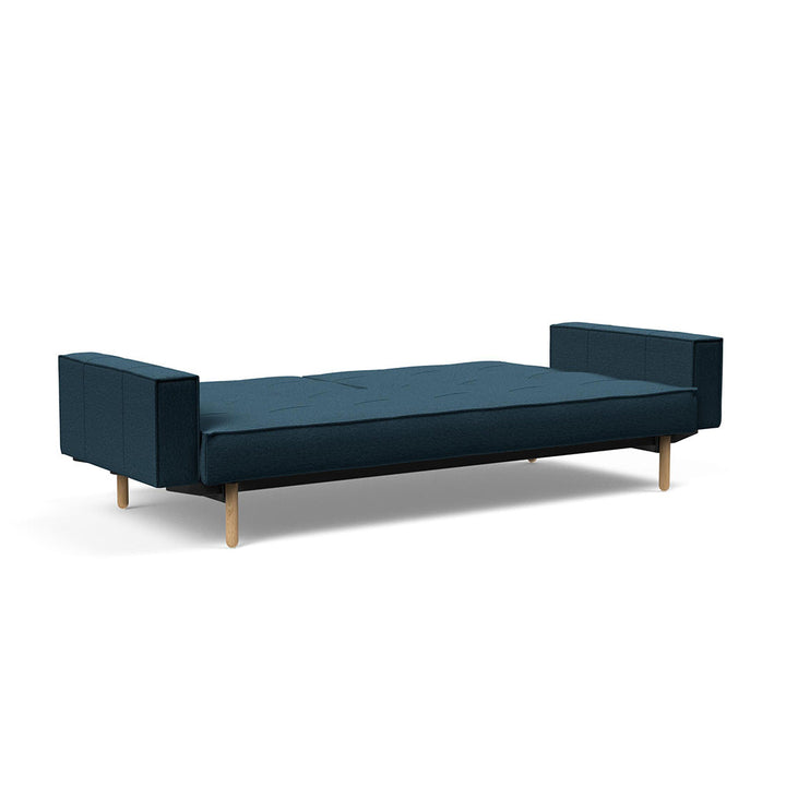 The Decorators: Canapea extensibila cu brate Splitback Stem Argus Navy Blue 115x210cm