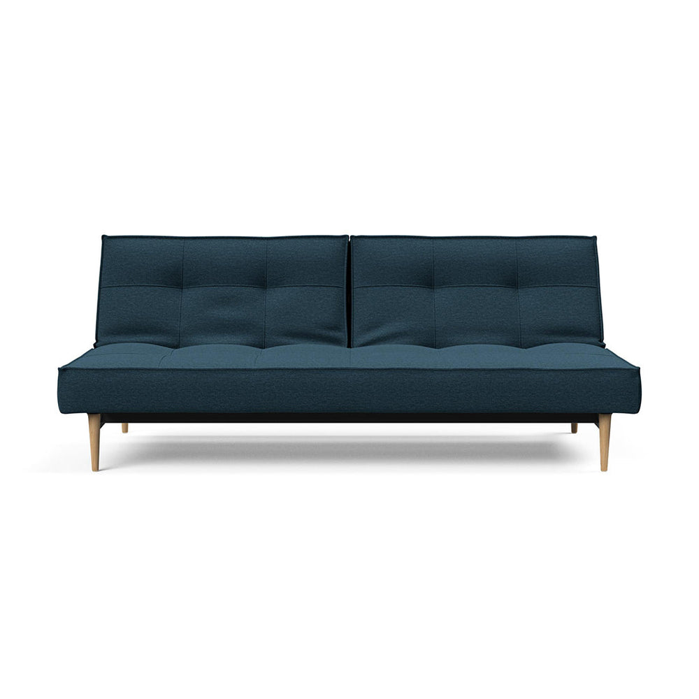 The Decorators: Canapea extensibila Splitback Styletto Argus Navy Blue / lemn natur 115x210cm