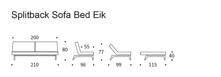 The Decorators: Canapea extensibila Splitback Eik Oak Boucle Off White