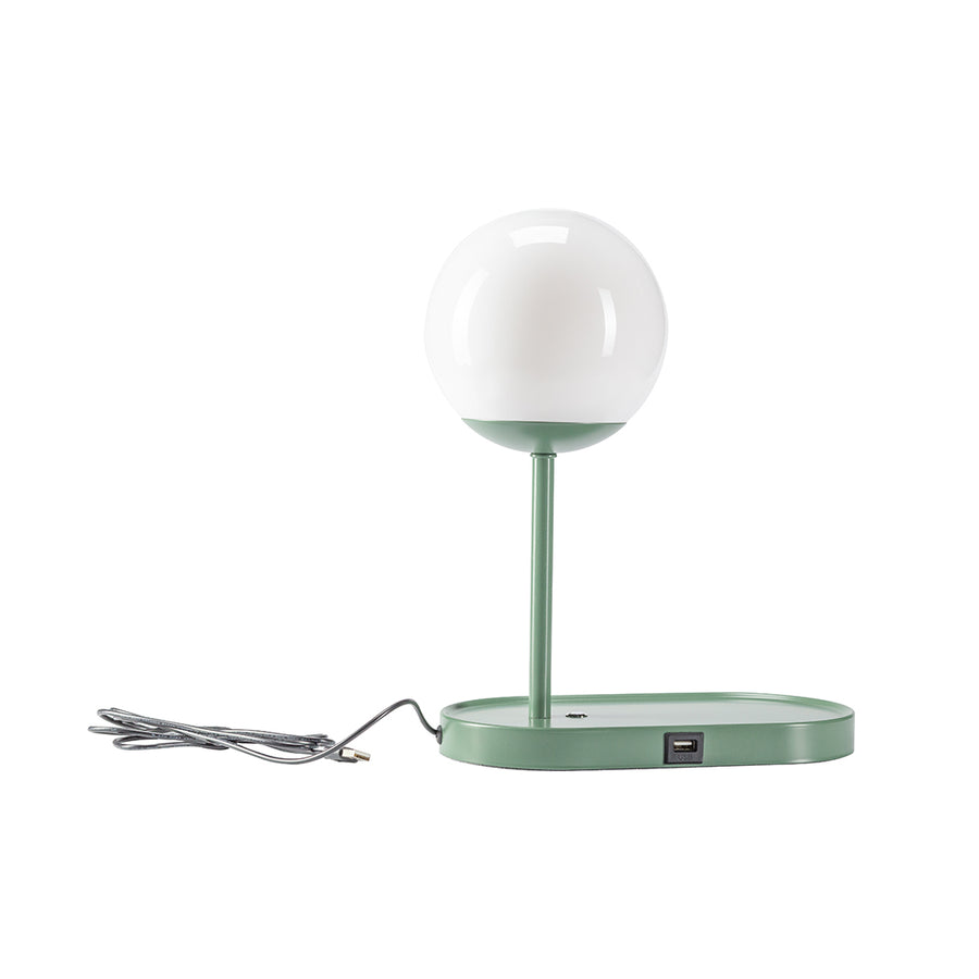 The Decorators: Veioza LED cu USB si suport telefon mobil VOX Bule, verde