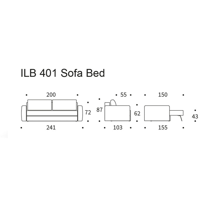 The Decorators: Canapea extensibila cu brate Innovation Living Black Label ILB 401 Corocco Shadow Grey 115x210 cm