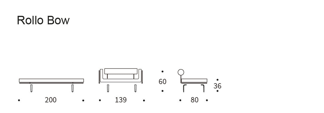 The Decorators: Canapea pat Rollo Bow Blida Sand Grey, saltea cu arcuri impachetate 80x200 cm