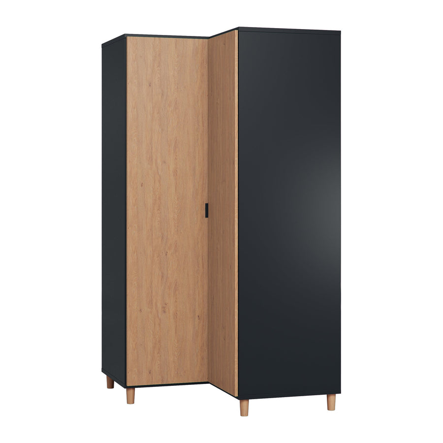 The Decorators: Dulap colt VOX Simple 101x194 cm, negru/stejar